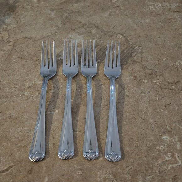 Lot of 4 Gorham WINFIELD Salad Forks 6 7/8" Glossy 18/8 Stainless Flatware - Picture 1 of 5